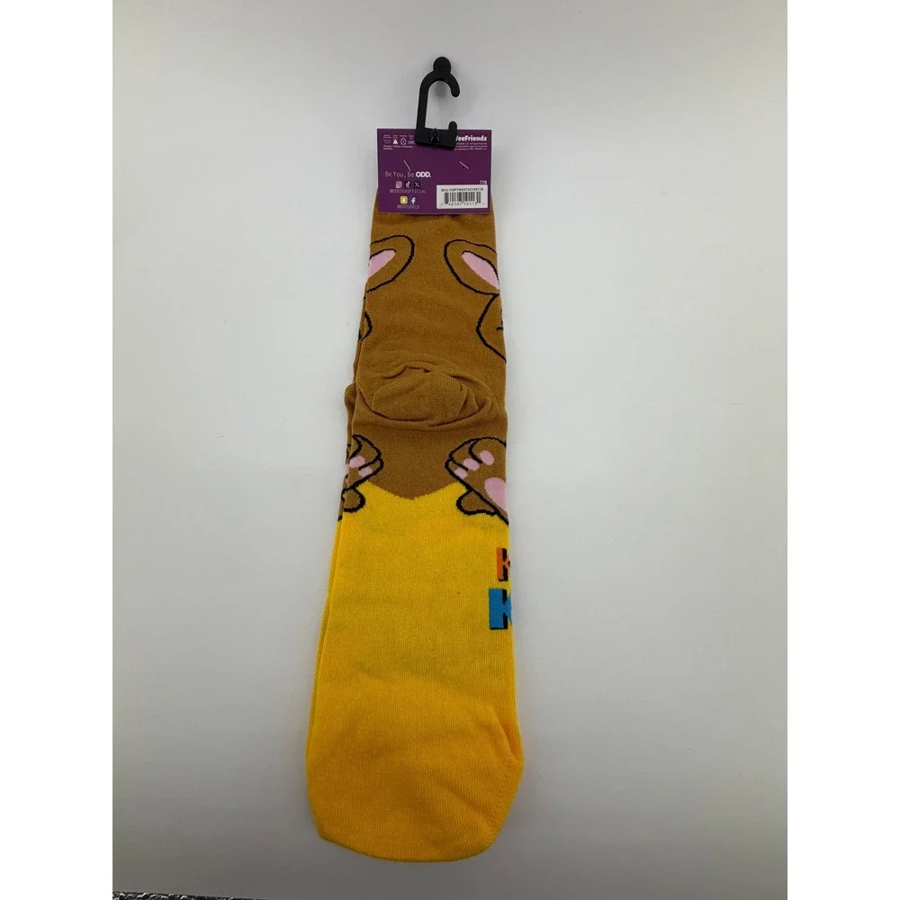 Odd Sox VeeFriends Kindred Kangaroo Crew Socks Brown‎ Yellow Mens Size 8-12 NWT